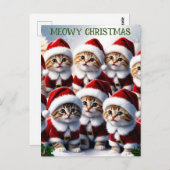 Schattigee Grappige Kat Kitten Meowy Kerst Briefkaart (Voorkant / Achterkant)