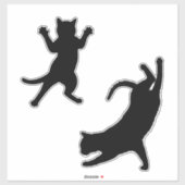Schattigee grappige kat silhouet sticker (Vel)
