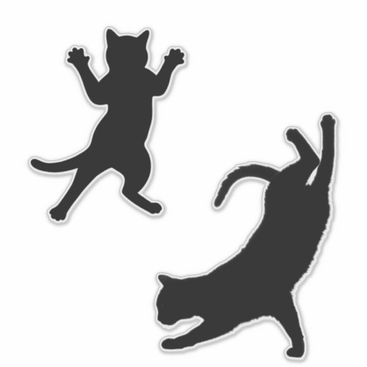 Schattigee grappige kat silhouet sticker (Voorkant)