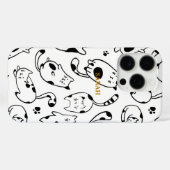 Schattigee Grappige Kat Tekenen Zwart Wit Motief Case-Mate iPhone Case (Achterkant (horizontaal))