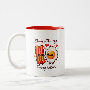 Schattigee Grappige Kawaaii Food Pun Valentijnsdag Tweekleurige Koffiemok