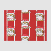 Schattigee Grappige Kerst Cartoon Kat Gepersonalis Tissuepapier (Voorkant)