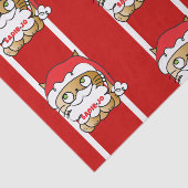 Schattigee Grappige Kerst Cartoon Kat Gepersonalis Tissuepapier (Detail)