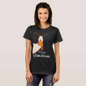 Schattigee Grappige Kerst Eend Merry Quackmas Deer T-shirt (Voorkant volledig)