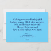 Schattigee Grappige Kerstman Koe Cartoon Feestdagenkaart (Achterkant)