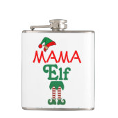 Schattigee Grappige Kerstvakantie Mama Elf Heupfles (Voorkant)