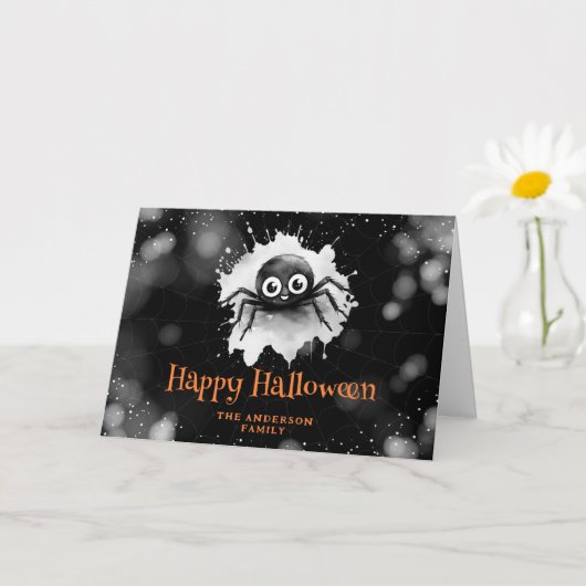 Schattigee Grappige Kinder Happy Halloween Kaart (Kleine Plant)