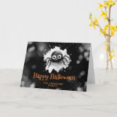 Schattigee Grappige Kinder Happy Halloween Kaart (Gele Bloem)