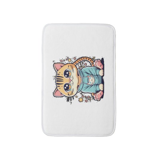 Schattigee grappige kleine kitten Chiffon Top Badmat (Voorkant Verticaal)