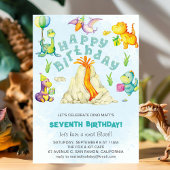 Schattigee Grappige Kleurrijke Dinosaurussen Vulka Kaart