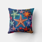 Schattigee grappige kleurrijke kleine zeester in h kussen (Achterkant)