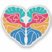 Schattigee Grappige kleurrijke Liefde Sticker (Voorkant)