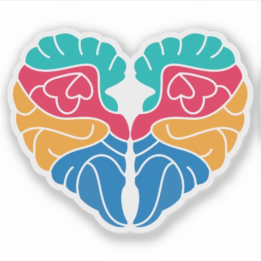 Schattigee Grappige kleurrijke Liefde Sticker (Voorkant)