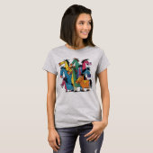 Schattigee Grappige Kleurrijke Paarden Abstracte K T-shirt (Voorkant volledig)