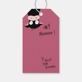 Schattigee Grappige Koe Pun Happy Valentijnsdag "M Cadeaulabel