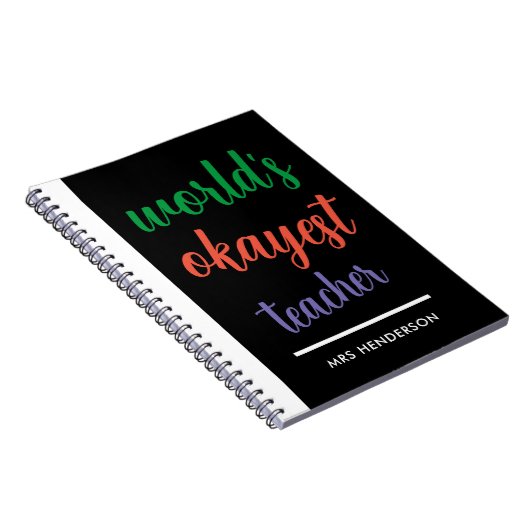 Schattigee grappige leraar waardering notitieboek (Rechterzijde)