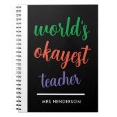 Schattigee grappige leraar waardering notitieboek (Voorkant)