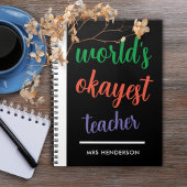 Schattigee grappige leraar waardering notitieboek