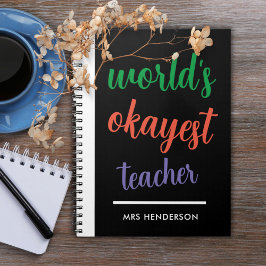 Schattigee grappige leraar waardering notitieboek