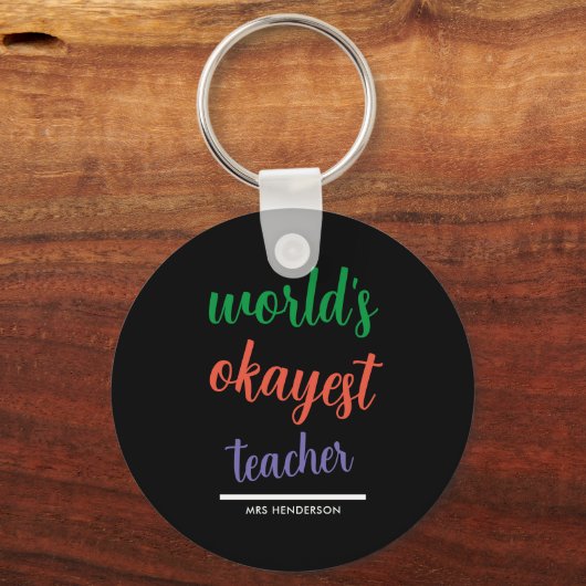 Schattigee grappige leraar waardering sleutelhanger (Voorkant)