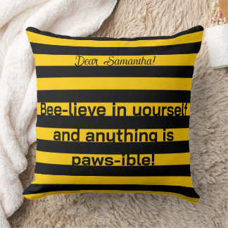 Schattigee Grappige Liefde Quote Bumble Bee Stripe Kussen