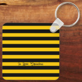 Schattigee Grappige Liefde Quote Bumble Bee Stripe Sleutelhanger (Achterkant)