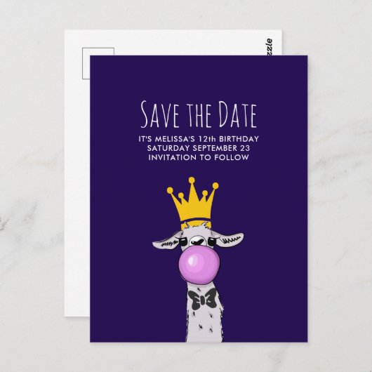 Schattigee Grappige Llama Illustratie Partij Opsla Briefkaart (Voorkant / Achterkant)