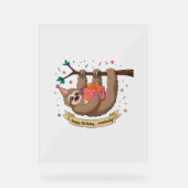 Schattigee Grappige Luiaard Gelukkige Verjaardag Acryl Bord (Voorkant)