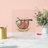 Schattigee Grappige Luiaard Gelukkige Verjaardag Acryl Bord (Huwelijk)