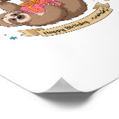 Schattigee Grappige Luiaard Gelukkige Verjaardag Poster (Hoek)