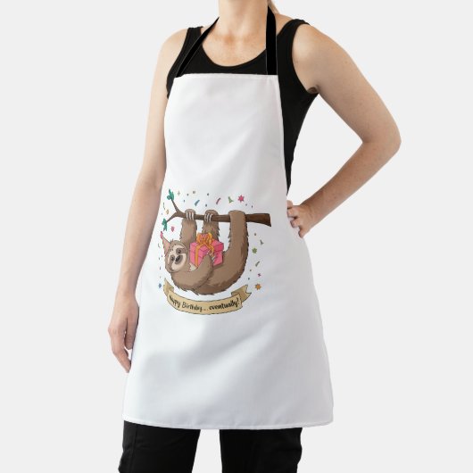 Schattigee Grappige Luiaard Gelukkige Verjaardag Schort (Insitu)