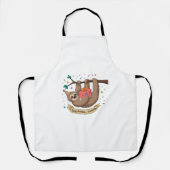 Schattigee Grappige Luiaard Gelukkige Verjaardag Schort (Voorkant)