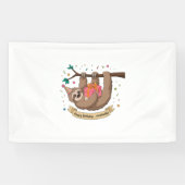 Schattigee Grappige Luiaard Gelukkige Verjaardag Spandoek (Horizontaal)