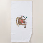 Schattigee Grappige Luiaard Gelukkige Verjaardag Strandlaken (Voorkant)