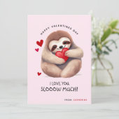 Schattigee Grappige Luiaard Kinder Valentijnsdag Feestdagenkaart (Staand voorkant)