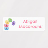 Schattigee grappige macarons cartoon gepersonalise labels (Design 2)