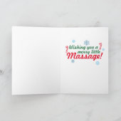 Schattigee Grappige Massage Therapie Kerstvakantie Feestdagen Kaart (Binnen)