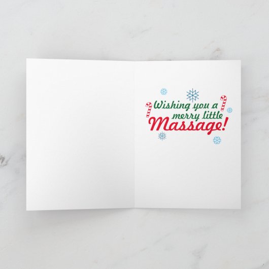 Schattigee Grappige Massage Therapie Kerstvakantie Feestdagen Kaart (Binnen)