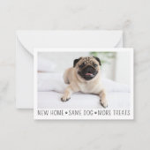 Schattigee Grappige Moderne Nieuwe Home Foto Huisd Notitiekaartje (Voorkant)