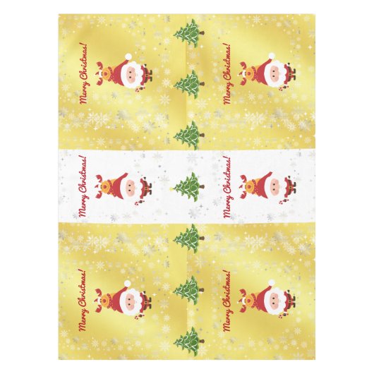 Schattigee Grappige Moderne Rudolph Kerstbomen Tafelkleed (Voorkant)