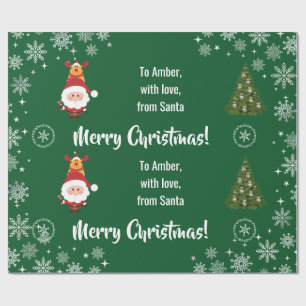 Schattigee Grappige Moderne Santa Rudolph Geperson Cadeaupapier