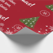 Schattigee Grappige Moderne Santa Rudolph Geperson Cadeaupapier (Hoek)