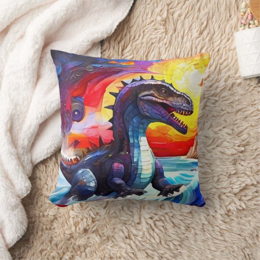 Schattigee Grappige Mozaïek Dinosaurussen kussen k (Deken)