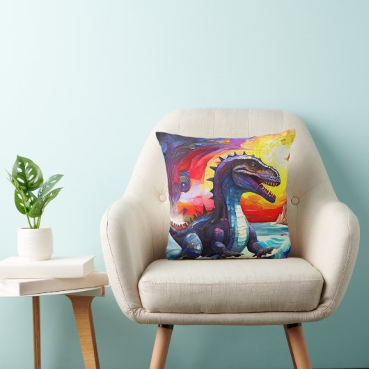 Schattigee Grappige Mozaïek Dinosaurussen kussen k (Stoel)