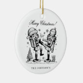 Schattigee grappige notenkrakers kerst gepersonali keramisch ornament (Rechts)