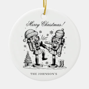Schattigee grappige notenkrakers kerst gepersonali keramisch ornament