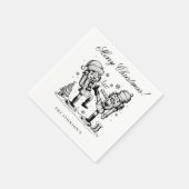 Schattigee grappige notenkrakers kerst gepersonali servet (Hoek)