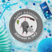 Schattigee grappige opossum gepersonaliseerde cart papieren bordje (Feest)