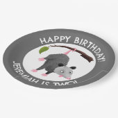 Schattigee grappige opossum gepersonaliseerde cart papieren bordje (Gekanteld)