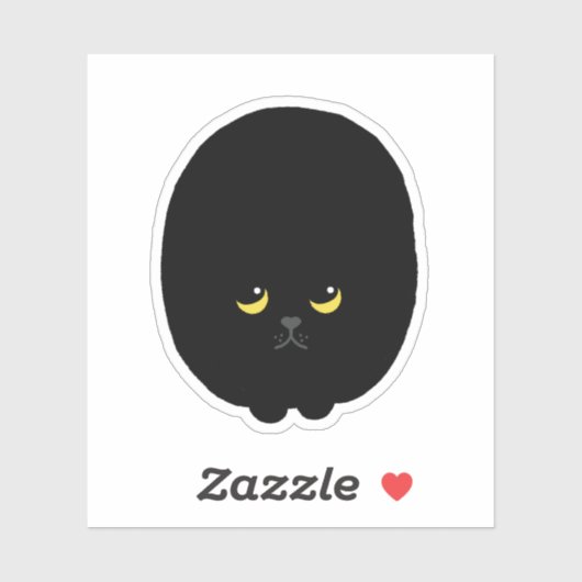 Schattigee Grappige Overstuur Staring Black Cat An Sticker (Vel)